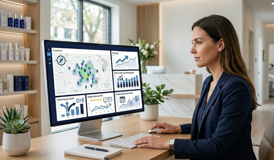 Medspa SEO California — local visibility dashboard